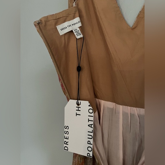 Dress the Population Chrissy Maxi Gown - Pink Floral Metallic - XXL (NWT) - Picture 5 of 10